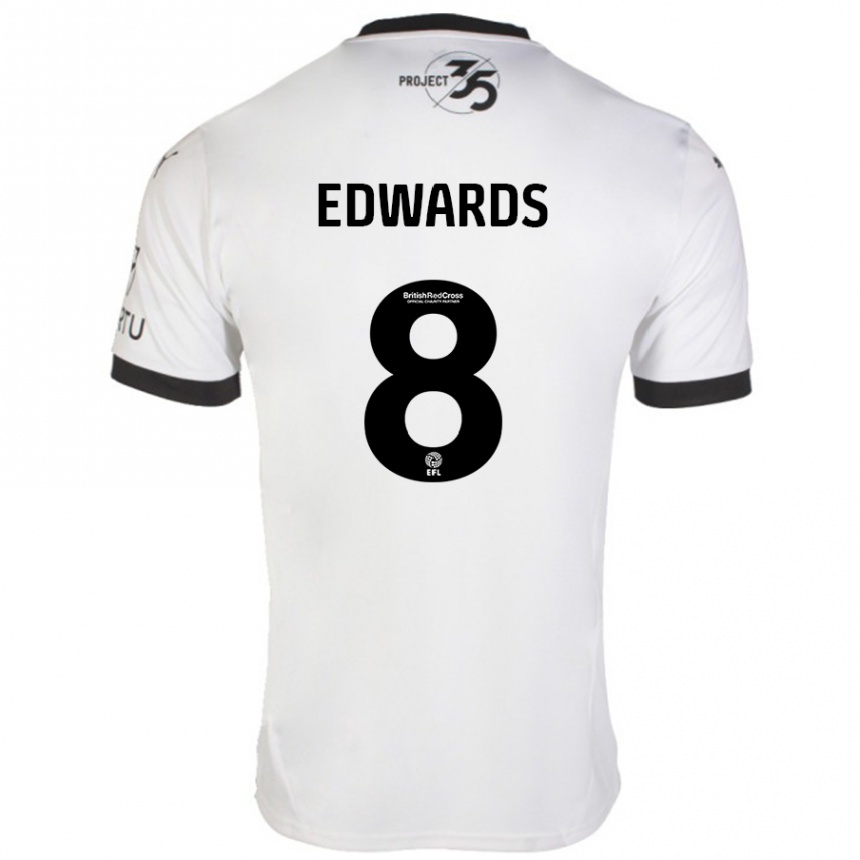 Enfant Football Maillot Joe Edwards #8 Blanc Noir Tenues Extérieur 2024/25