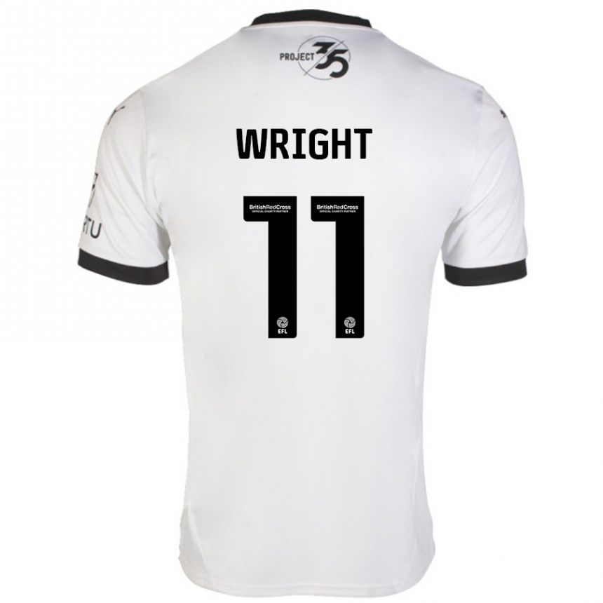 Enfant Football Maillot Callum Wright #11 Blanc Noir Tenues Extérieur 2024/25