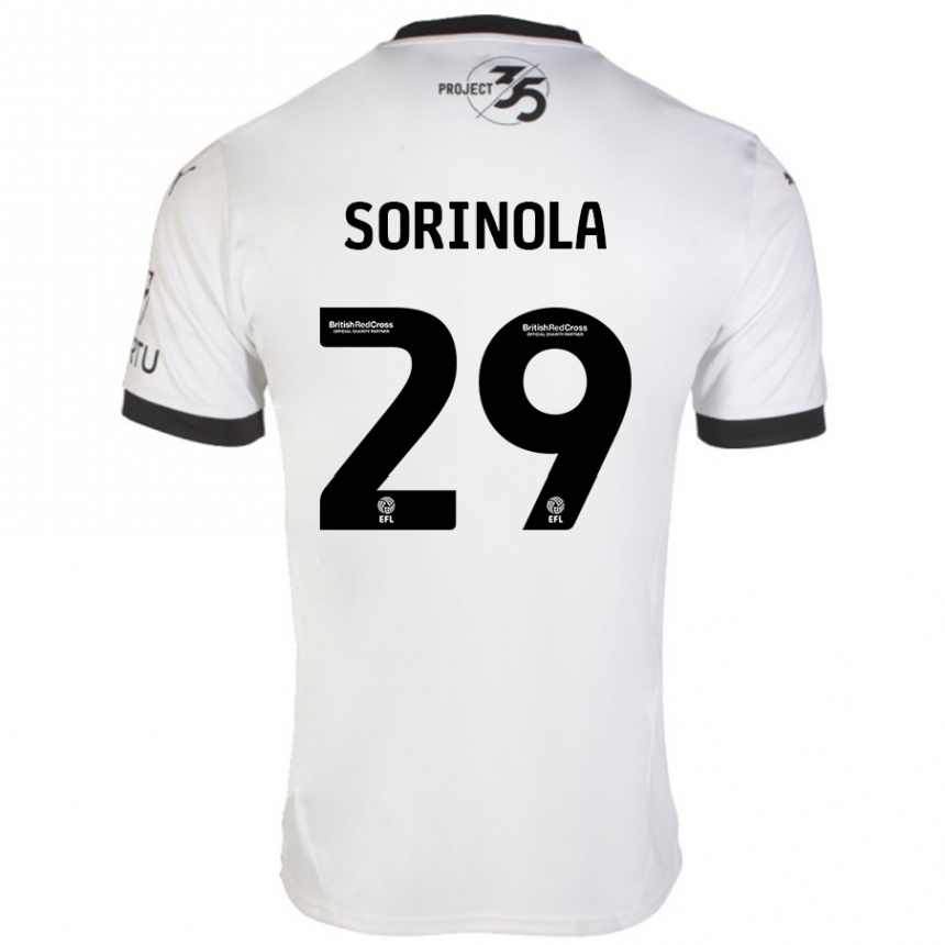 Enfant Football Maillot Matthew Sorinola #29 Blanc Noir Tenues Extérieur 2024/25