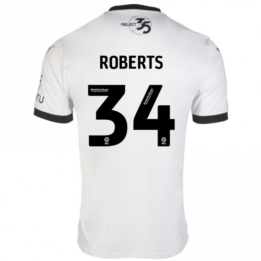 Enfant Football Maillot Caleb Roberts #34 Blanc Noir Tenues Extérieur 2024/25