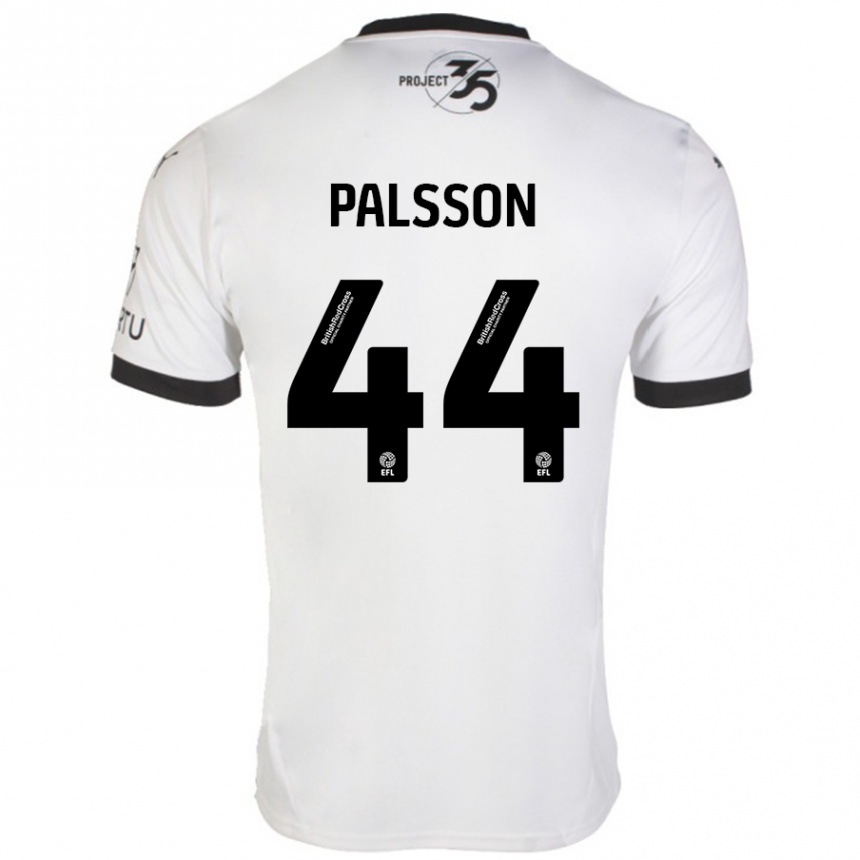 Enfant Football Maillot Victor Pálsson #44 Blanc Noir Tenues Extérieur 2024/25