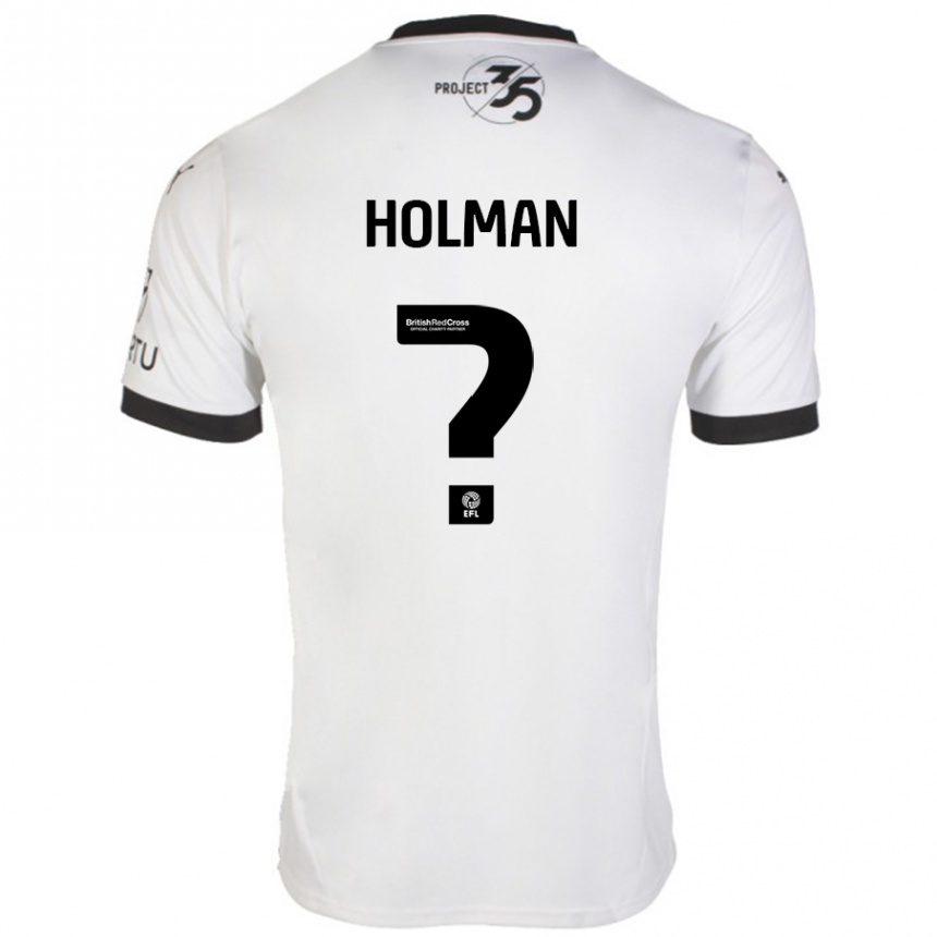 Enfant Football Maillot Daniel Holman #0 Blanc Noir Tenues Extérieur 2024/25