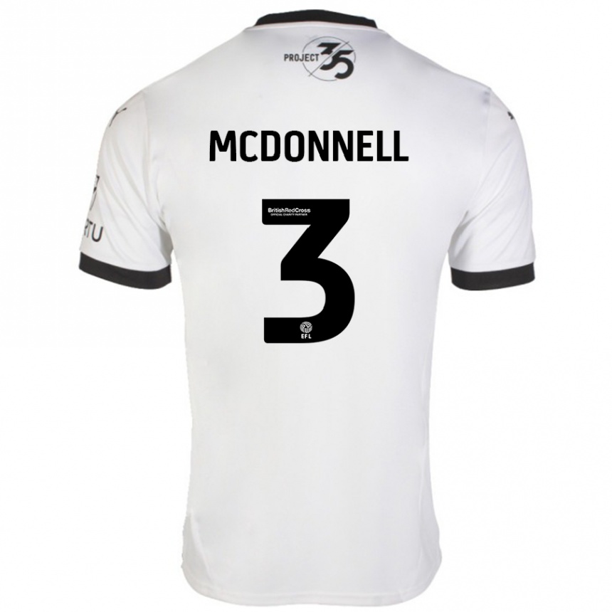 Enfant Football Maillot Rosie Mcdonnell #3 Blanc Noir Tenues Extérieur 2024/25