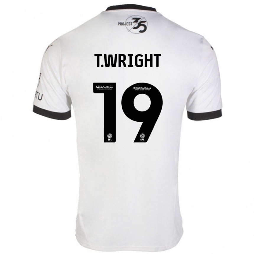 Enfant Football Maillot Tyreik Wright #19 Blanc Noir Tenues Extérieur 2024/25