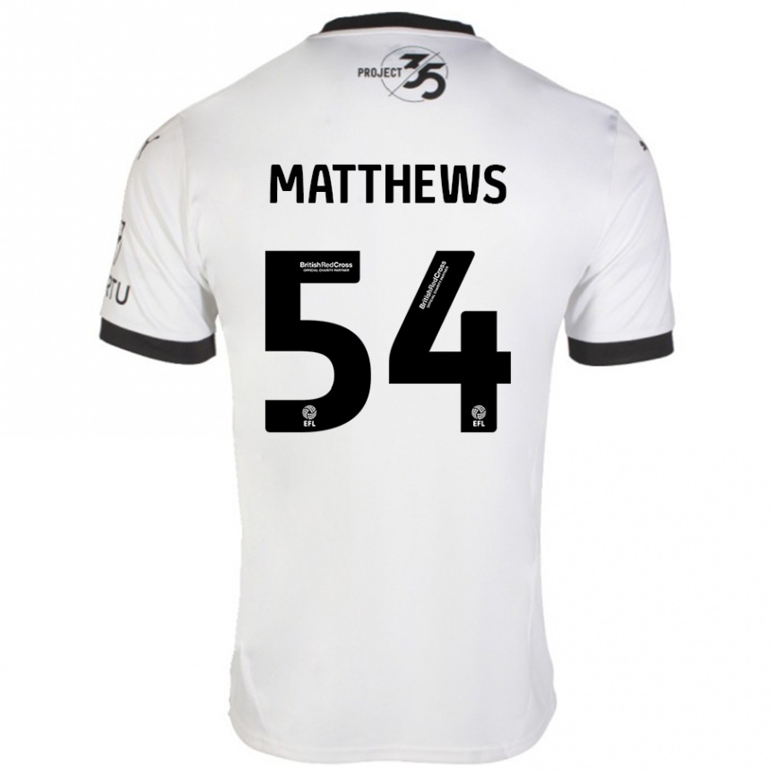 Enfant Football Maillot Jack Matthews #54 Blanc Noir Tenues Extérieur 2024/25