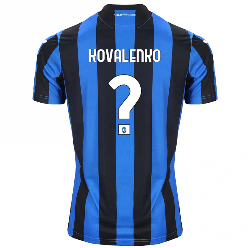 Homme Football Maillot Viktor Kovalenko #0 Bleu Noir Tenues Domicile 2024/25