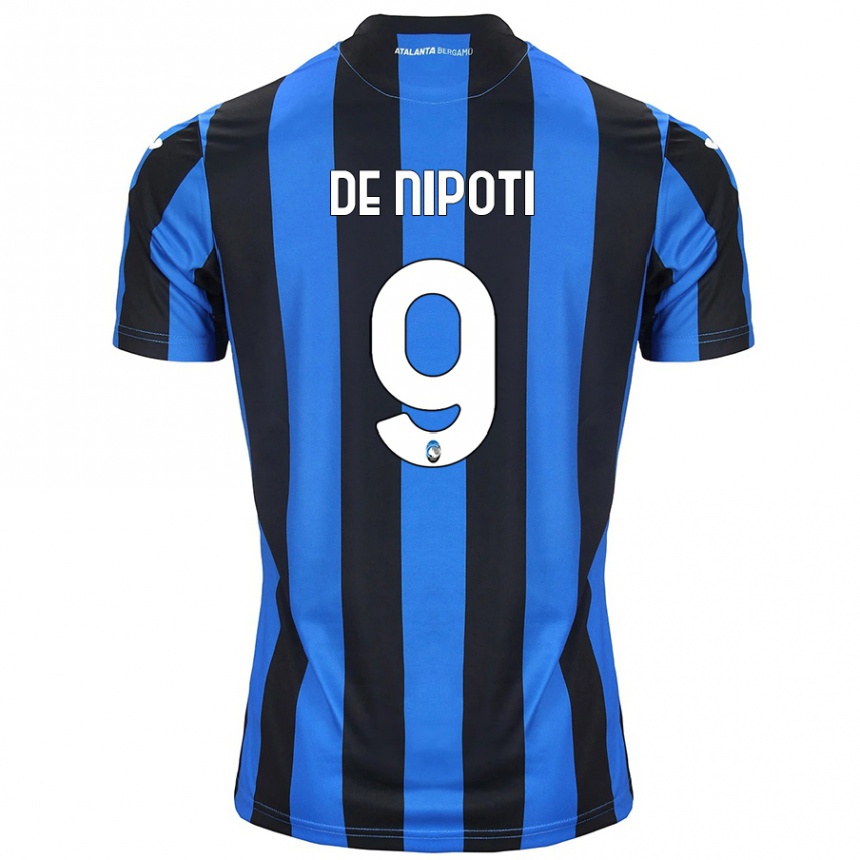 Homme Football Maillot Tommaso De Nipoti #9 Bleu Noir Tenues Domicile 2024/25