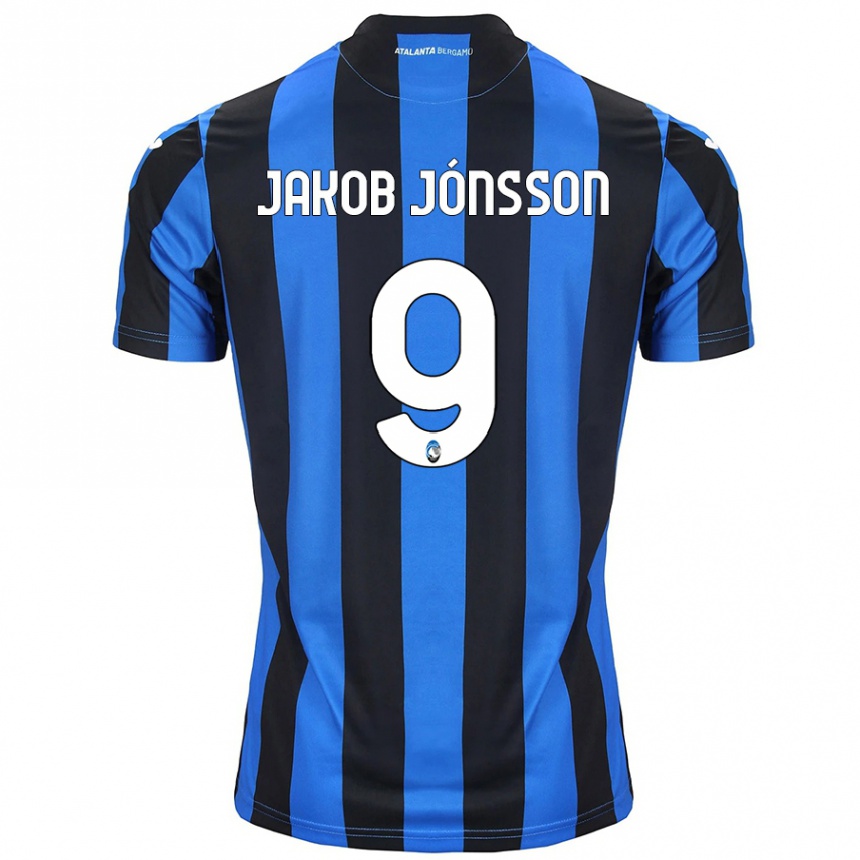 Homme Football Maillot Birkir Jakob Jónsson #9 Bleu Noir Tenues Domicile 2024/25