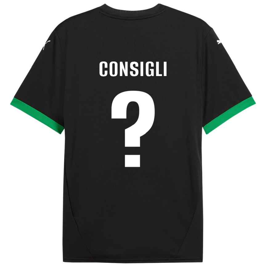 Homme Football Maillot Andrea Consigli #0 Noir Vert Foncé Tenues Domicile 2024/25