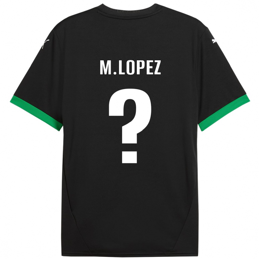 Homme Football Maillot Maxime López #0 Noir Vert Foncé Tenues Domicile 2024/25