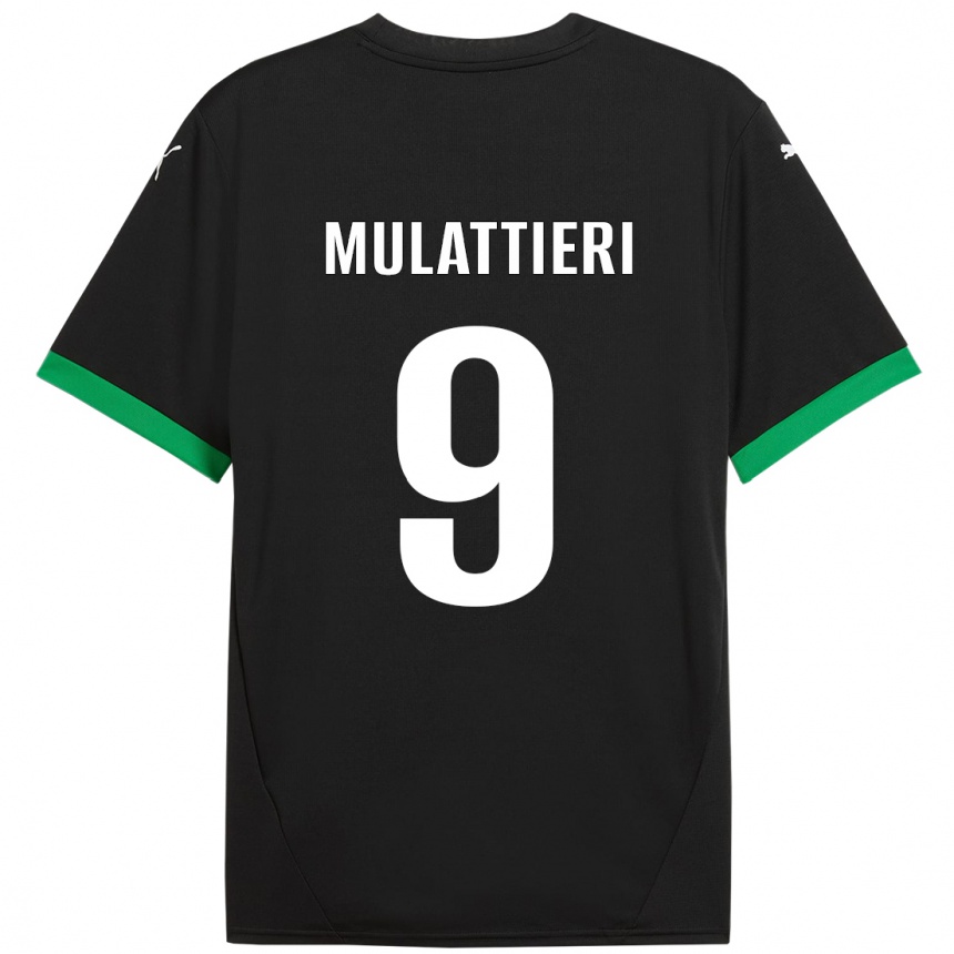 Homme Football Maillot Samuele Mulattieri #9 Noir Vert Foncé Tenues Domicile 2024/25