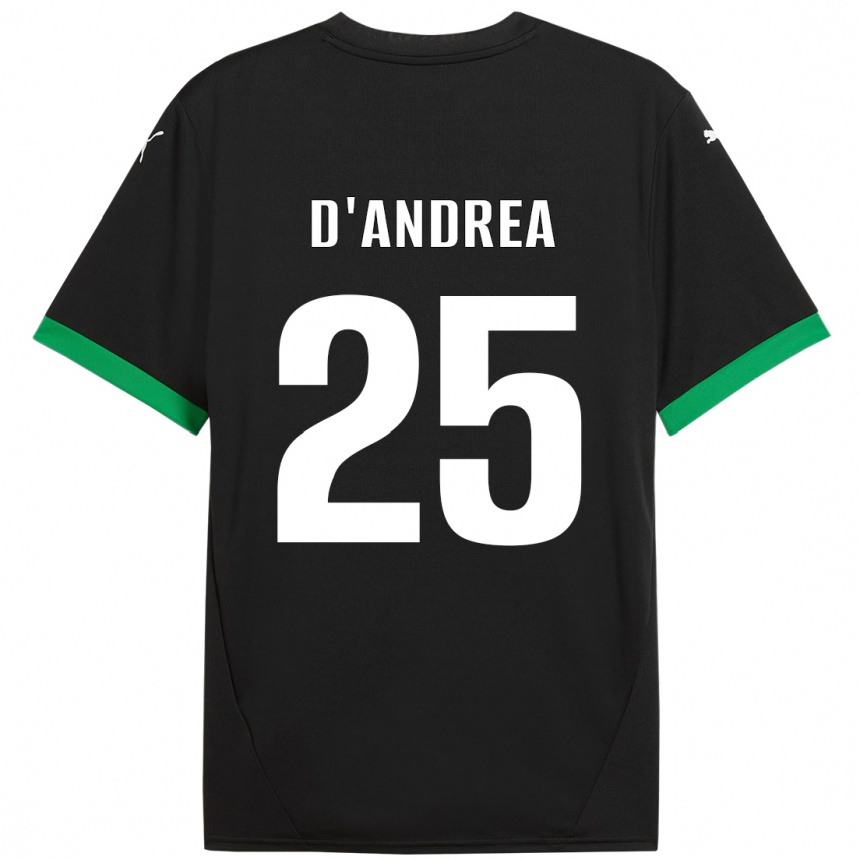 Homme Football Maillot Luca D'andrea #25 Noir Vert Foncé Tenues Domicile 2024/25