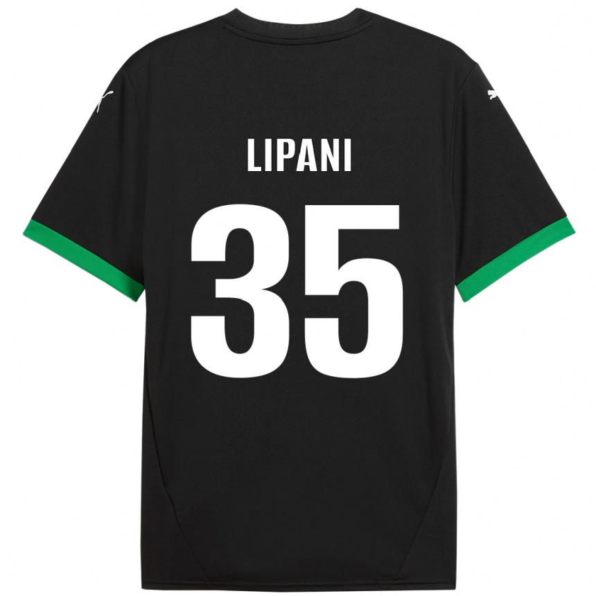 Homme Football Maillot Luca Lipani #35 Noir Vert Foncé Tenues Domicile 2024/25