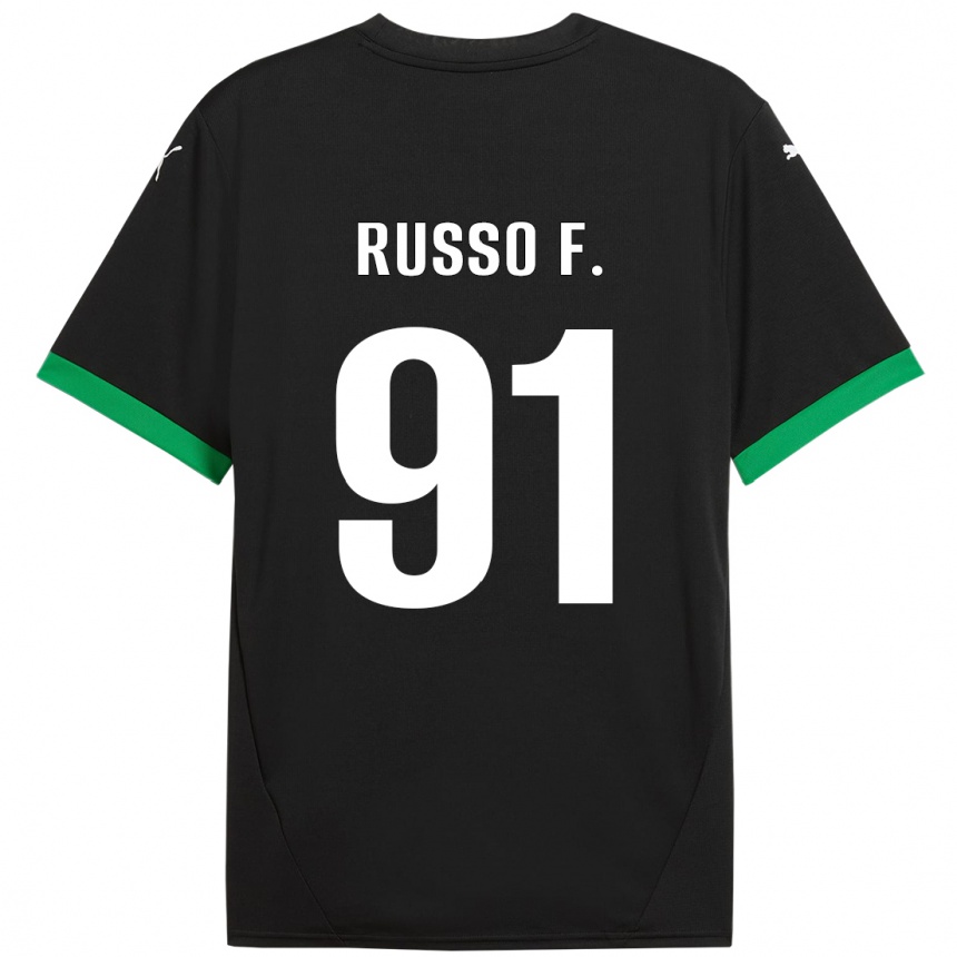 Homme Football Maillot Flavio Russo #91 Noir Vert Foncé Tenues Domicile 2024/25