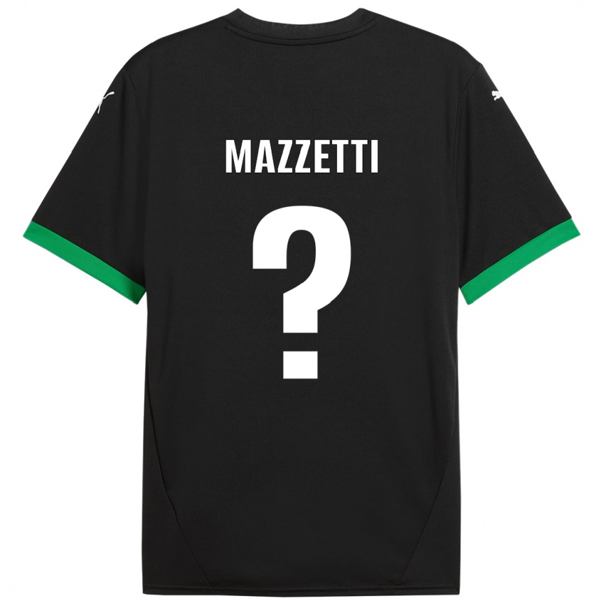 Homme Football Maillot Riccardo Mazzetti #0 Noir Vert Foncé Tenues Domicile 2024/25