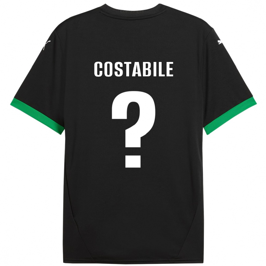 Homme Football Maillot Cristian Costabile #0 Noir Vert Foncé Tenues Domicile 2024/25