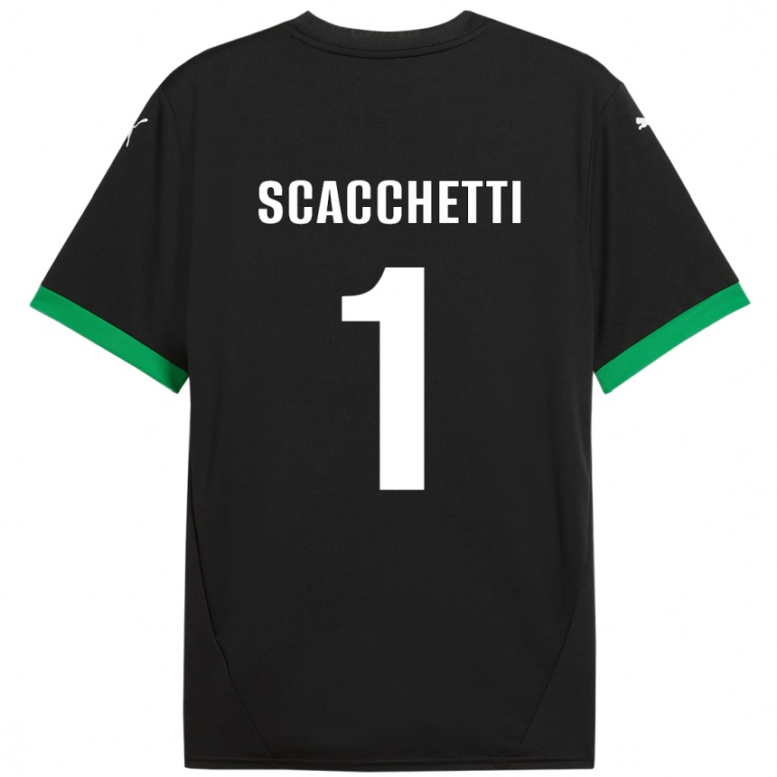 Homme Football Maillot Alessandro Scacchetti #1 Noir Vert Foncé Tenues Domicile 2024/25