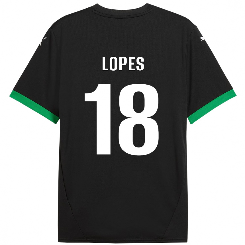 Homme Football Maillot Emerick Lopes #18 Noir Vert Foncé Tenues Domicile 2024/25