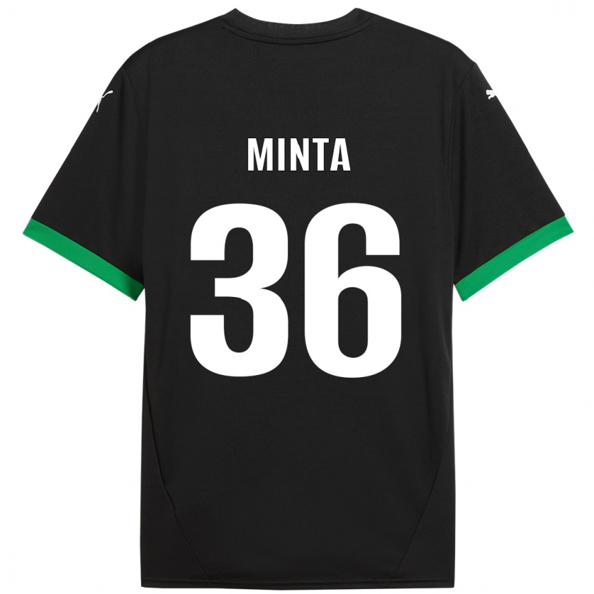 Homme Football Maillot Amoako Minta #36 Noir Vert Foncé Tenues Domicile 2024/25