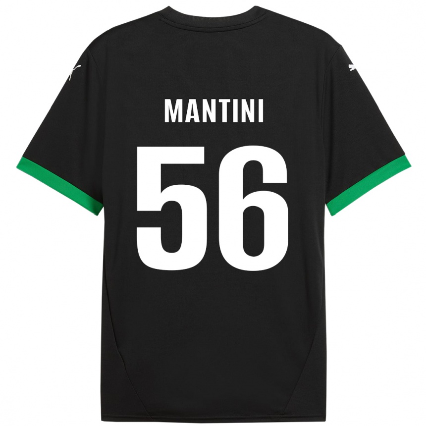 Homme Football Maillot Raffaele Mantini #56 Noir Vert Foncé Tenues Domicile 2024/25