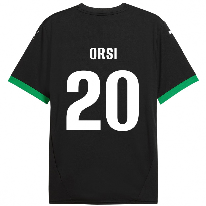 Homme Football Maillot Benedetta Orsi #20 Noir Vert Foncé Tenues Domicile 2024/25