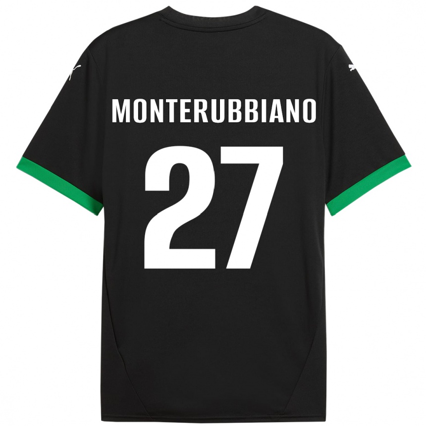 Homme Football Maillot Valeria Monterubbiano #27 Noir Vert Foncé Tenues Domicile 2024/25