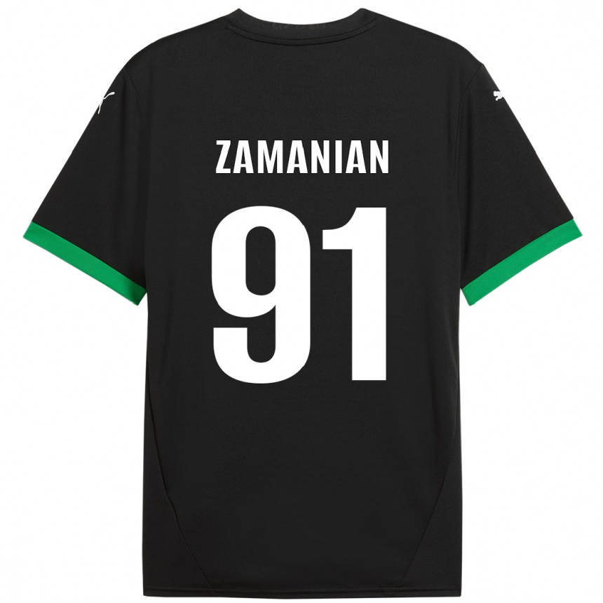 Homme Football Maillot Annahita Zamanian #91 Noir Vert Foncé Tenues Domicile 2024/25