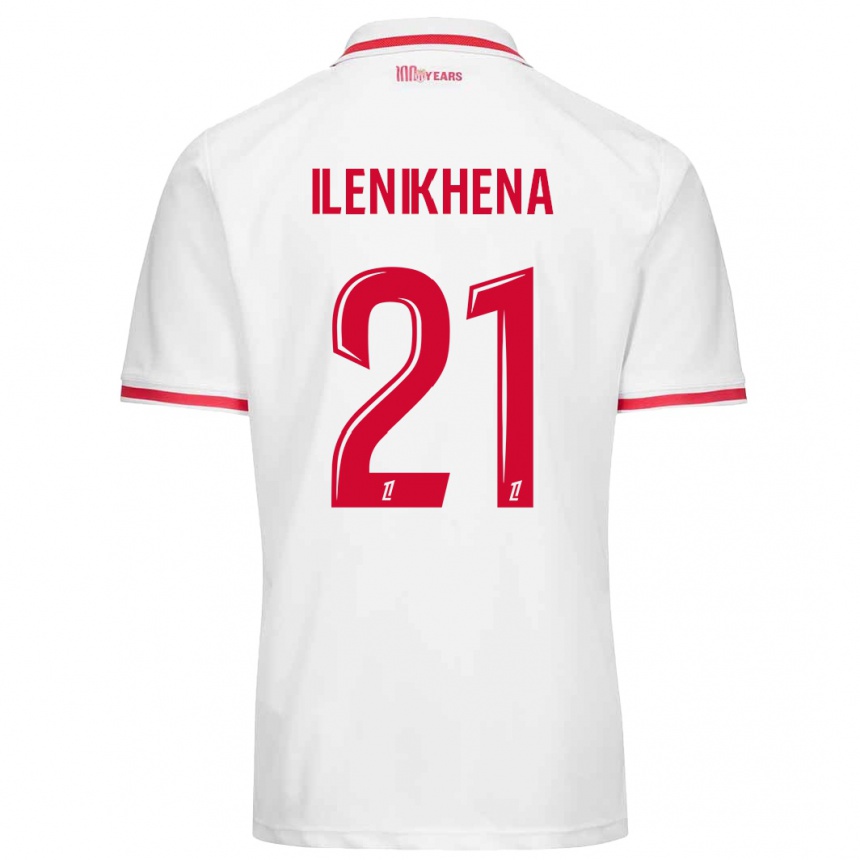 Homme Football Maillot George Ilenikhena #21 Blanc Rouge Tenues Domicile 2024/25