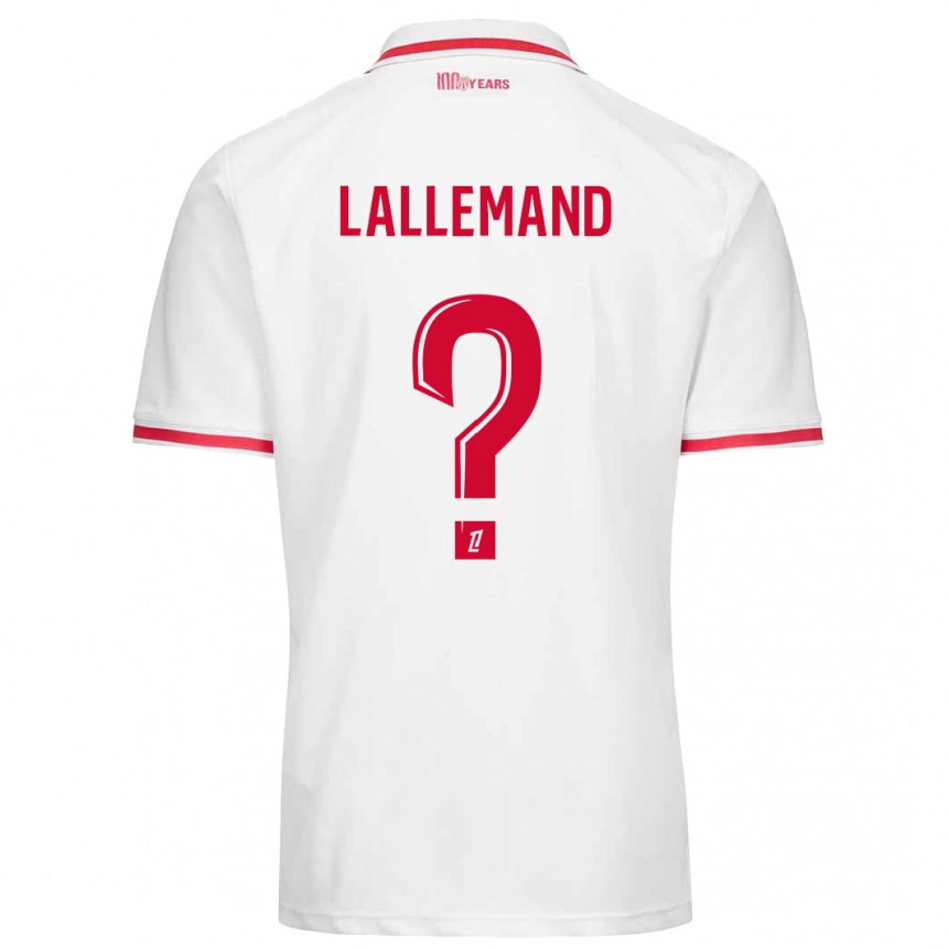 Homme Football Maillot Nassim Lallemand #0 Blanc Rouge Tenues Domicile 2024/25