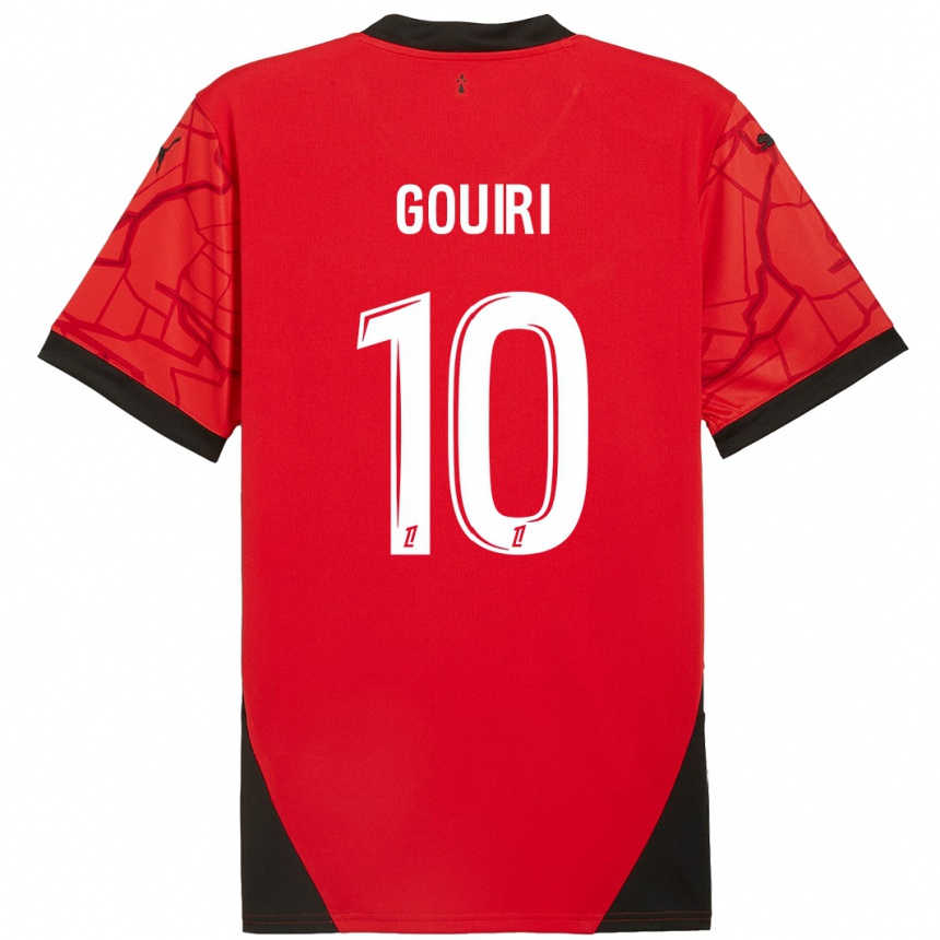 Homme Football Maillot Amine Gouiri #10 Rouge Noir Tenues Domicile 2024/25