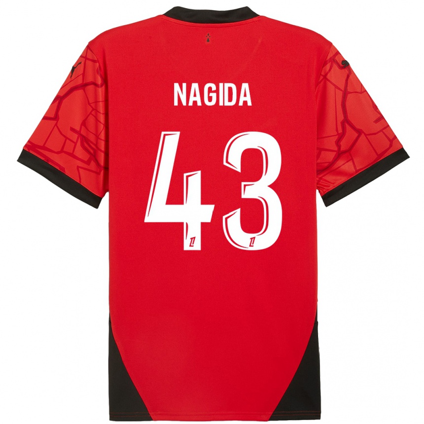 Homme Football Maillot Mahamadou Nagida #43 Rouge Noir Tenues Domicile 2024/25