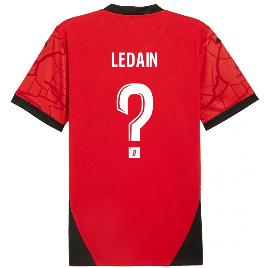 Homme Football Maillot Samuel Ledain #0 Rouge Noir Tenues Domicile 2024/25