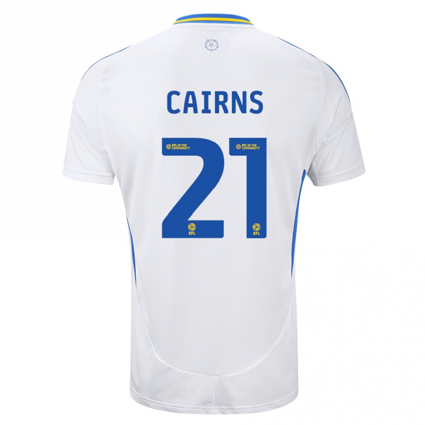 Homme Football Maillot Alex Cairns #21 Blanc Bleu Tenues Domicile 2024/25