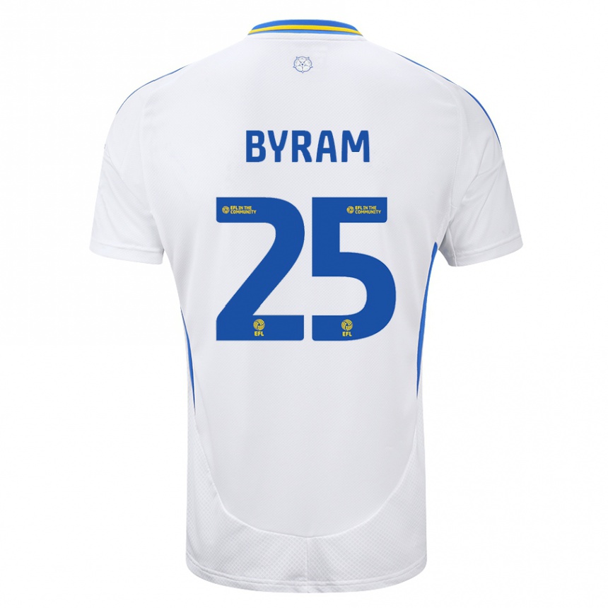 Homme Football Maillot Sam Byram #25 Blanc Bleu Tenues Domicile 2024/25