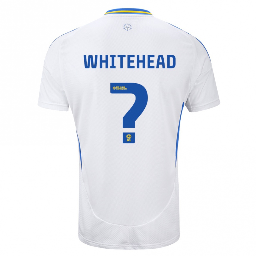 Homme Football Maillot Louie Whitehead #0 Blanc Bleu Tenues Domicile 2024/25