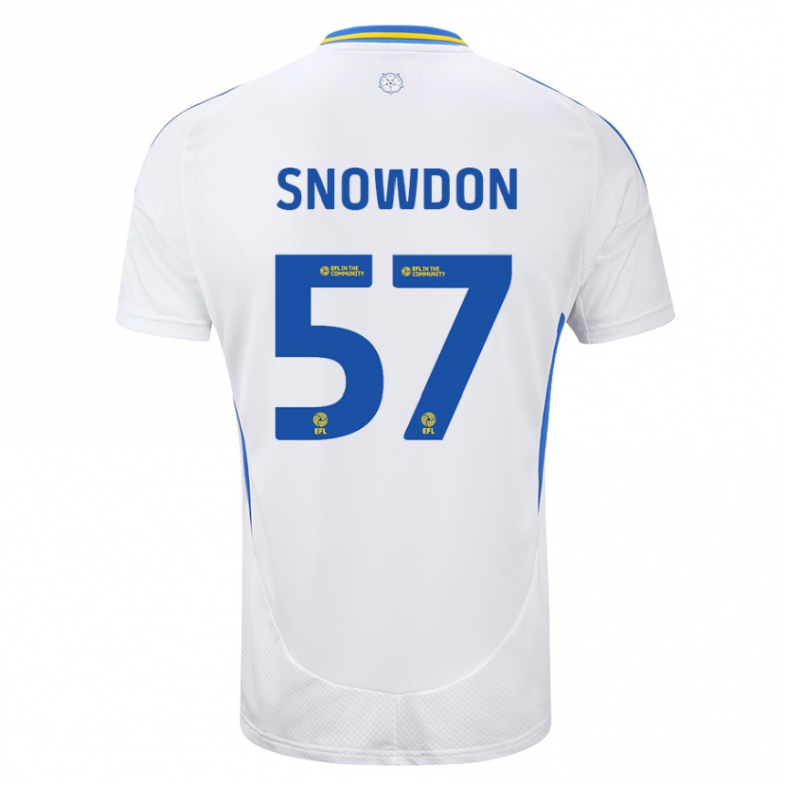 Homme Football Maillot Joe Snowdon #57 Blanc Bleu Tenues Domicile 2024/25