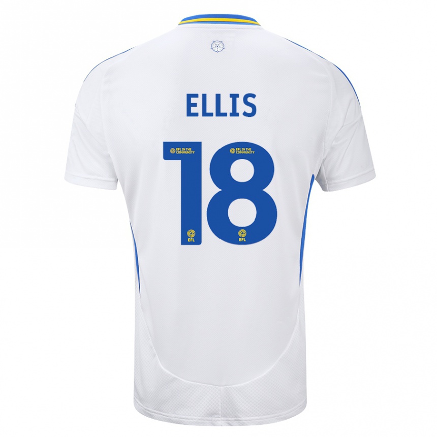 Homme Football Maillot Macy Ellis #18 Blanc Bleu Tenues Domicile 2024/25