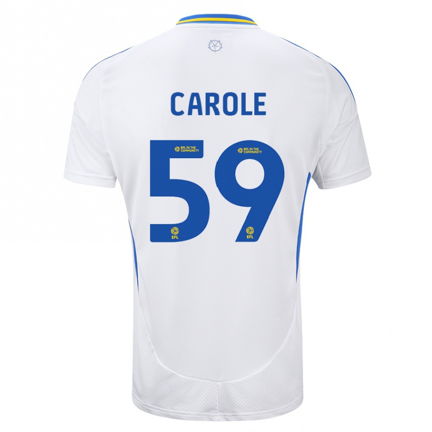 Homme Football Maillot Keenan Carole #59 Blanc Bleu Tenues Domicile 2024/25