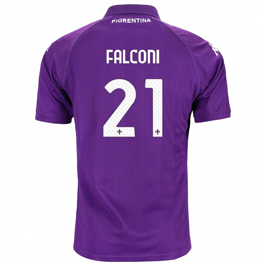 Homme Football Maillot Niccolò Falconi #21 Violet Tenues Domicile 2024/25