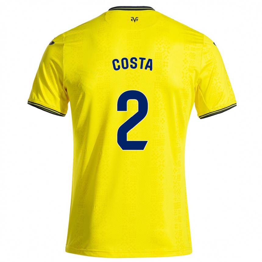 Homme Football Maillot Logan Costa #2 Jaune Noir Tenues Domicile 2024/25