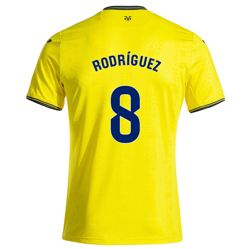 Homme Football Maillot Unai Rodríguez #8 Jaune Noir Tenues Domicile 2024/25