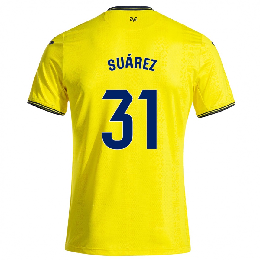 Homme Football Maillot Adri Suárez #31 Jaune Noir Tenues Domicile 2024/25