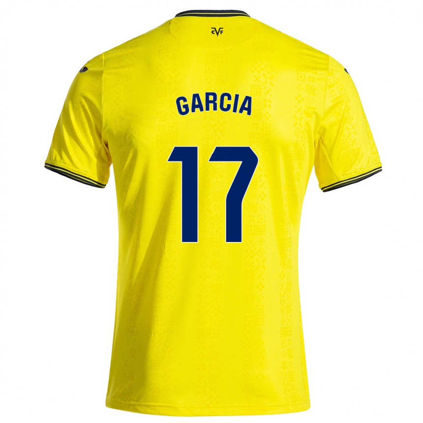 Homme Football Maillot Rocío García #17 Jaune Noir Tenues Domicile 2024/25