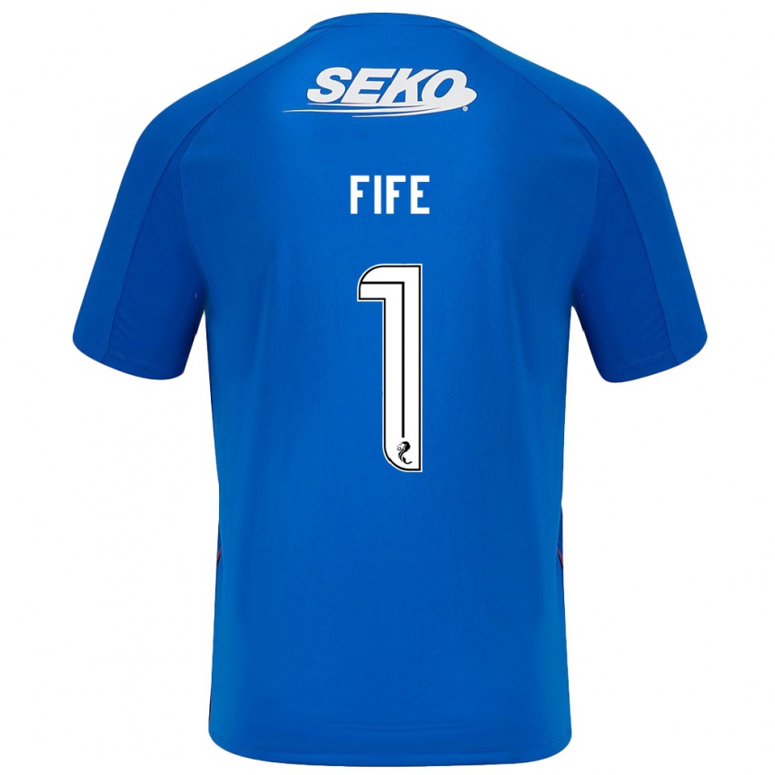 Homme Football Maillot Jenna Fife #1 Bleu Foncé Tenues Domicile 2024/25