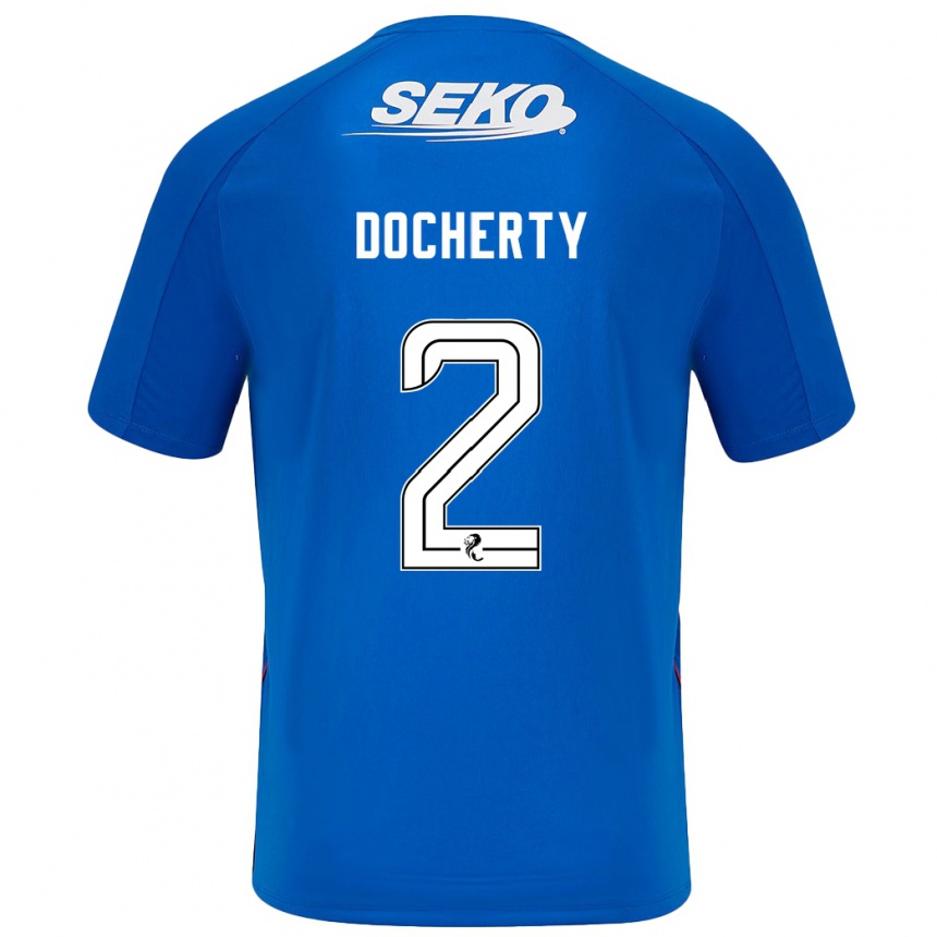 Homme Football Maillot Nicola Docherty #2 Bleu Foncé Tenues Domicile 2024/25