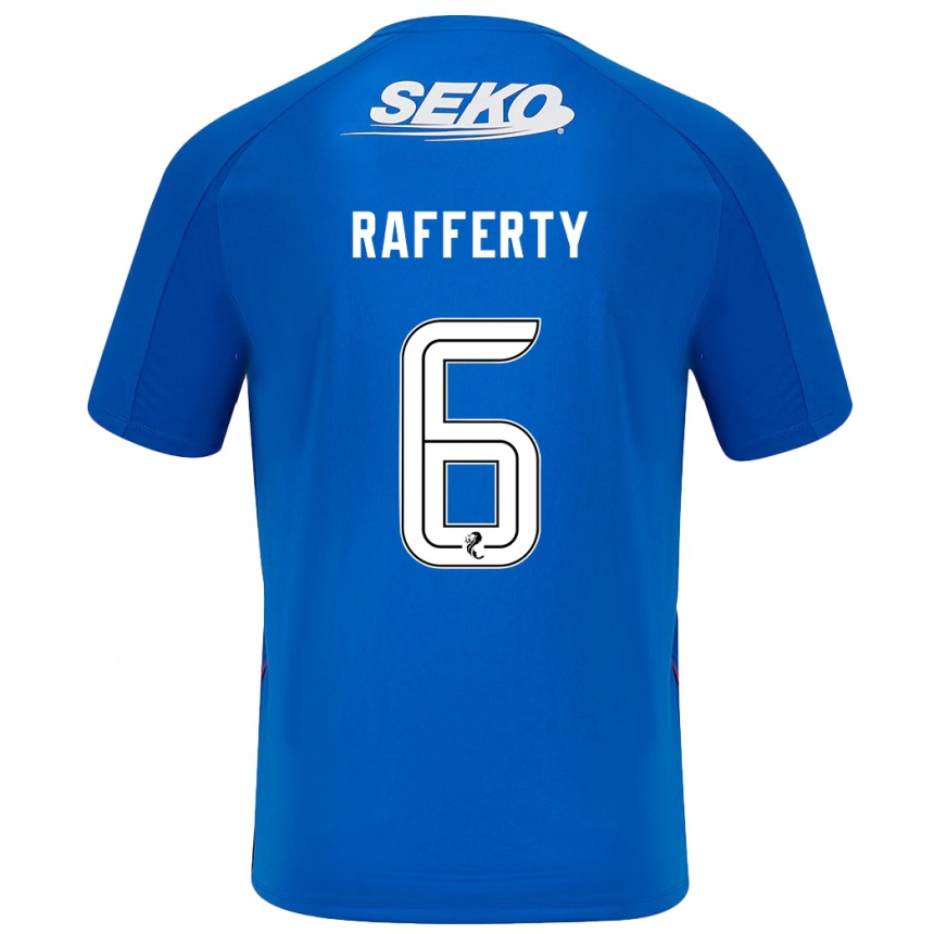 Homme Football Maillot Laura Rafferty #6 Bleu Foncé Tenues Domicile 2024/25