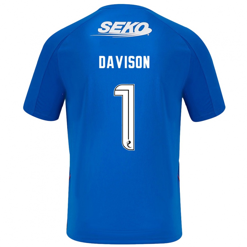 Homme Football Maillot Hannah Davison #1 Bleu Foncé Tenues Domicile 2024/25