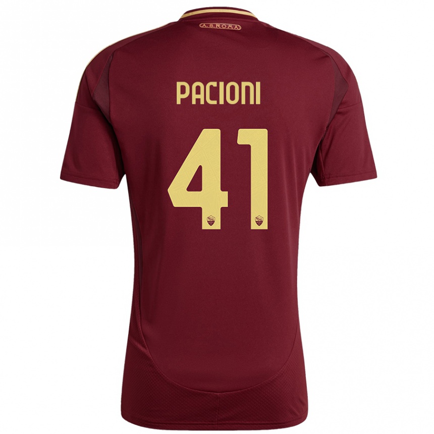 Homme Football Maillot Eleonora Pacioni #41 Rouge Brun Or Tenues Domicile 2024/25