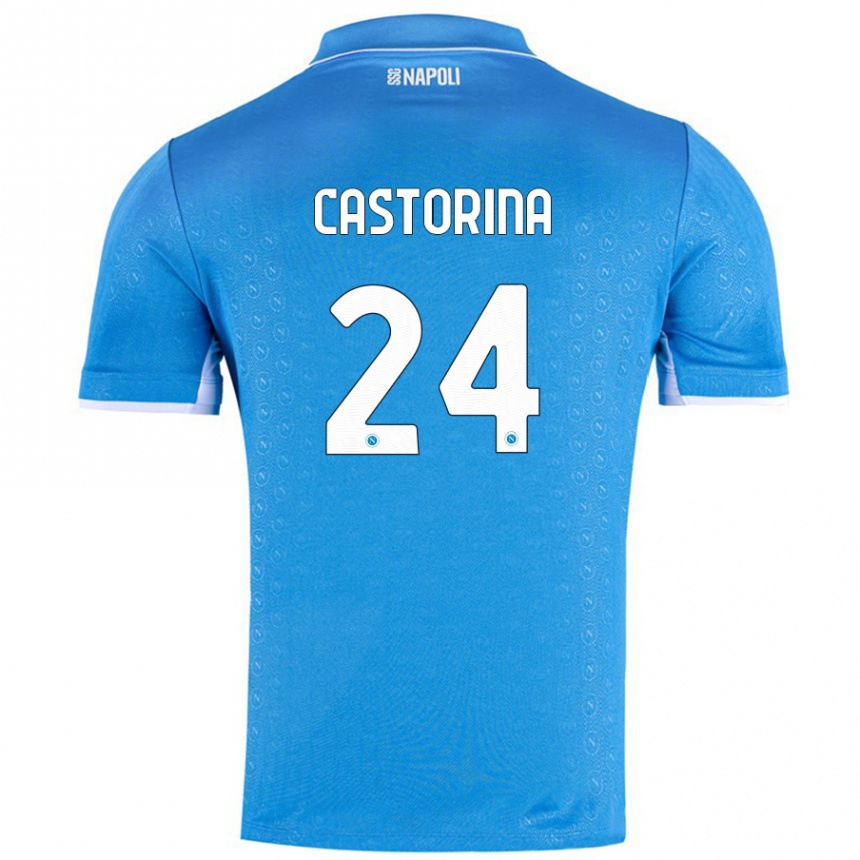 Homme Football Maillot Alessandro Castorina #24 Bleu Ciel Tenues Domicile 2024/25