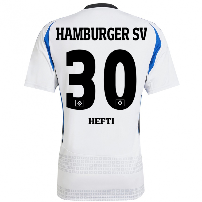 Homme Football Maillot Silvan Hefti #30 Blanc Bleu Tenues Domicile 2024/25